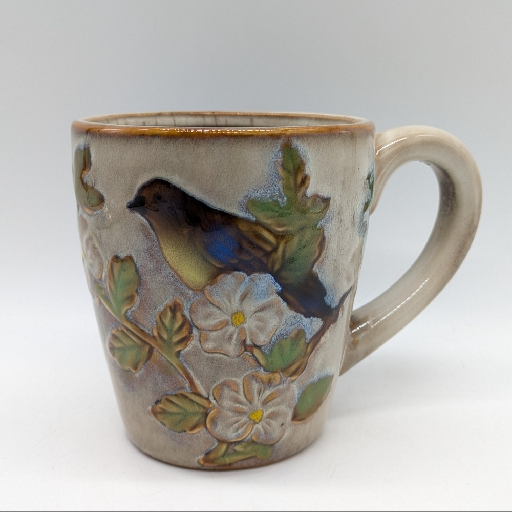 Burton + Burton Ran Blue Bird Glazed Ceramic Coffee Mug